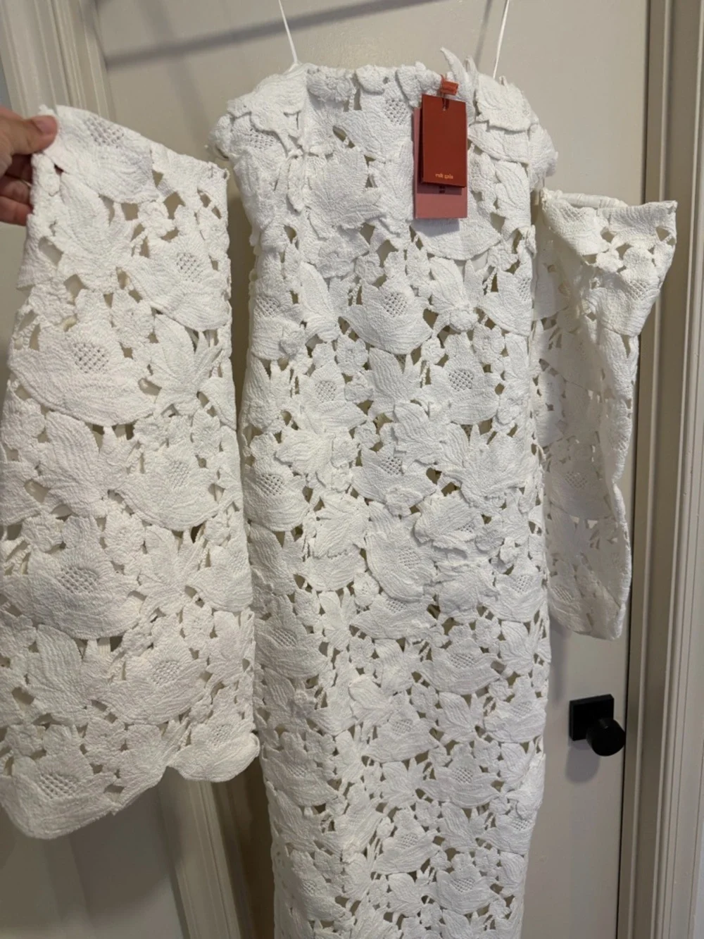 Cult Gaia Kaylina White Strapless Crochet Lace Maxi Dress Size 12 NEW! With tags - Picture 6 of 16